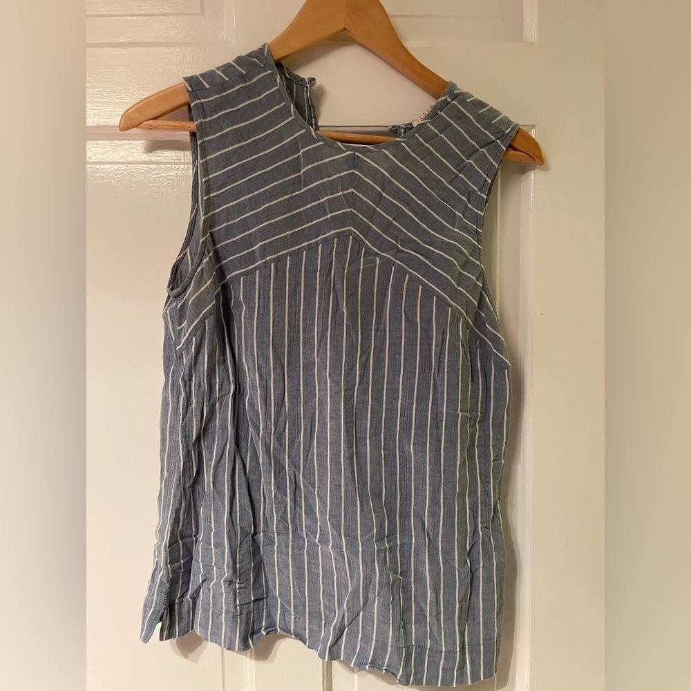 JCrew blue and white striped tank